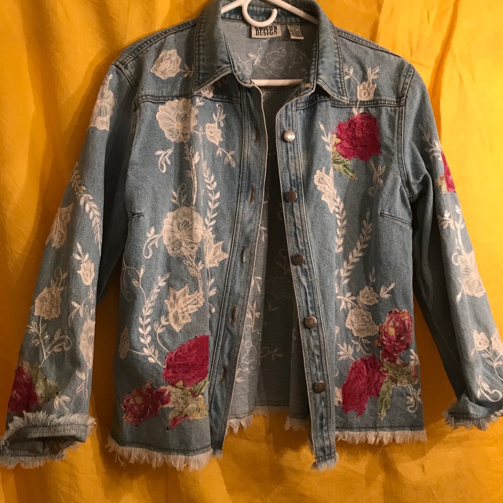 Chico’s women cotton embroidered rare jacket